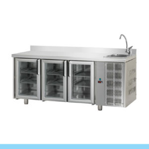 Bancada Refrigerada Tecnodom Série 700 GN 1/1 3 Portas Vidro (TF03MIDPVLAL)