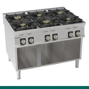 Fogão Tecnoinox Tecno 90 - 6 Queimadores a Gás sobre armário aberto- 313283 - PCH12FG9