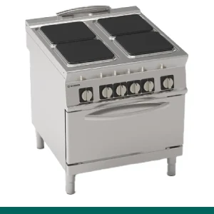 Fogão Tecnoinox Tecno 90 - 4 Placa Quadradas Elétricas com Forno Elétrico Estático GN 2/1 com 1 Grelha- 316037 - PF8E9