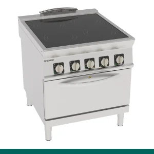 Fogão Tecnoinox Tecno 90 - 4 Zonas Quentes em Vitrocerâmica com Forno Elétrico Convecção GN 1/1 com 1 Grelha - 316124 - PFC8VE9