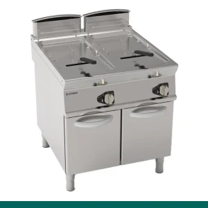 Fritadeira a Gás Tecnoinox Tecno 90 - 21+21 Lts em V sobre Armário Fechado - 313190 - FRV81FG9T