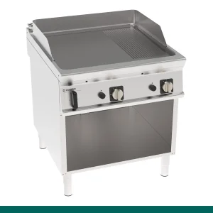 Frytop a Gás Tecnoinox Tecno 90 - Placa 1/3 Nervurada sobre Armário Aberto- 313250 - FTR8FG9