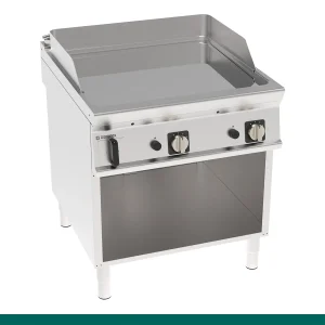 Frytop a Gás Tecnoinox Tecno 90 - Placa Lisa Cromada sobre Armário Aberto- 313252 - FTL8FG9