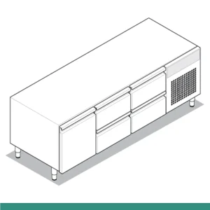 Base Refrigerada GN 1/1 - 1 Porta - 4 Gavetas - Gás R290 - Tecno 74 - 716182 - BC160N