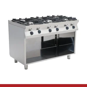 Fogão a Gás Actichef de 6 Queimadores sobre Armário Aberto - Linha de Queima Fast 700
