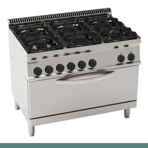 Fogão Tecnoinox Tecno 70 - 6 Queimadores a Gás com Forno Fullsize Elétrico Estático GN 2/1 com 1 Grelha - 613010 - PFX105G7