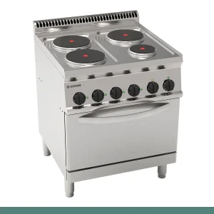 Fogão Tecnoinox Tecno 70 - 3 + 1 Placas Redondas Elétricas com Forno Elétrico Estático GN 2/1 com 1 Grelha - 616014 - PFR70E7