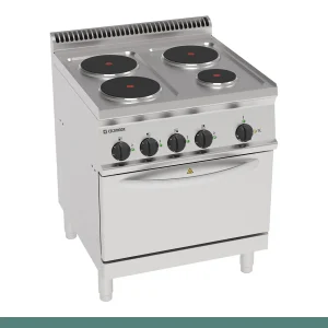 Fogão Tecnoinox Tecno 70 - 4 Placas Redondas Elétricas com Forno Elétrico Convecção GN 1/1 com 1 Grelha - 616074 - PFR70V7/1