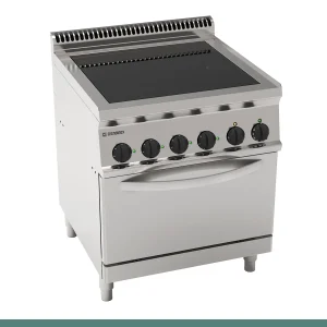 Fogão Vitrocerâmica Tecnoinox Tecno 70 - 4 Zonas Quentes com Forno Elétrico estático GN 2/1 com 1 Grelha - 616120 - PFC70E7