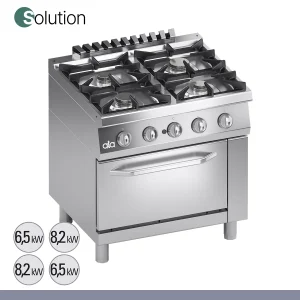 ATA - Série 700 - Fogão a Gás com Forno GN 1/1 Solution 4 Queimadores K7GCUS10F1