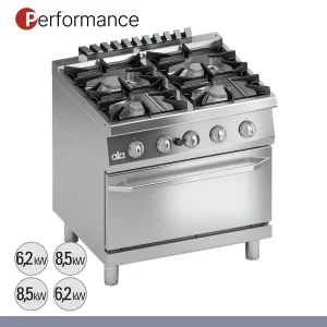 ATA - Série 700 - Fogão a Gás com Forno GN 1/1 Performance 4 Queimadores K7GCUP10FF