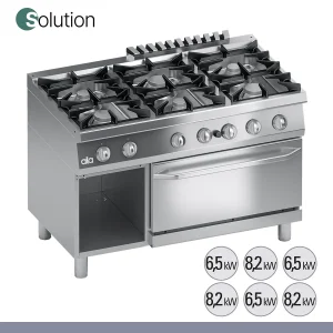 ATA - Série 700 - Fogão a Gás com Forno GN 1/1 Solution 6 Queimadores K7GCUS15F1