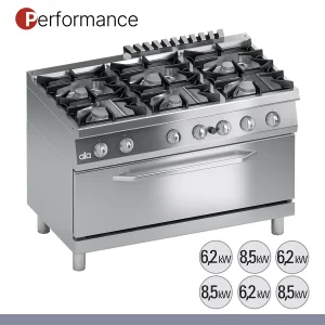 ATA - Série 700 - Fogão a Gás com Forno Maxi Performance 6 Queimadores K7GCUP15FFM