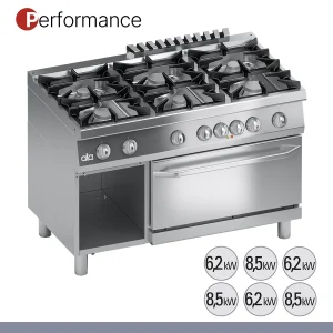 ATA - Série 700 - Fogão a Gás com Forno Elétrico Performance 6 Queimadores K7MCUP15FF