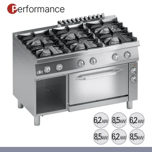 ATA - Série 700 - Fogão a Gás com Forno Elétrico Ventilado Performance 6 Queimadores K7MCUP15FV