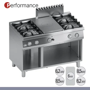 ATA - Série 700 - Fogão a Gás Performance 4 Queimadores e Solid Top K7GCTP15VV
