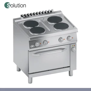 ATA - Série 700 - Fogão Elétrico Solution 4 Placas Redondas com Forno Elétrico GN 1/1 C2ECU10FF
