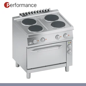 ATA - Série 700 - Fogão Elétrico Performance 4 Placas Redondas com Forno Elétrico GN 1/1 Ventilado K7ECU10FV