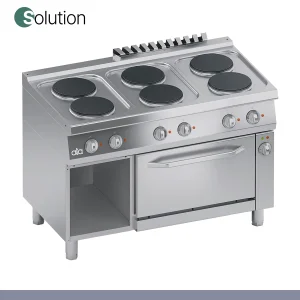 ATA - Série 700 - Fogão Elétrico Solution 6 Placas Redondas com Forno Elétrico GN 1/1 C2ECU15FF
