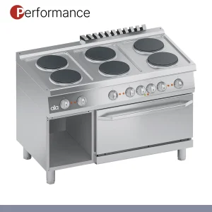 ATA - Série 700 - Fogão Elétrico Performance 6 Placas Redondas com Forno Elétrico GN 2/1 K7ECU15FF
